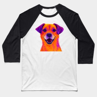 Colorful Terrier Mix Baseball T-Shirt